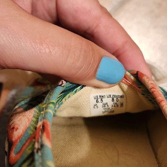 Vans Classic Skater Shoes Blue Green w/ Flamingos Men's 6.5 Women's 8 - Picture 8 of 8